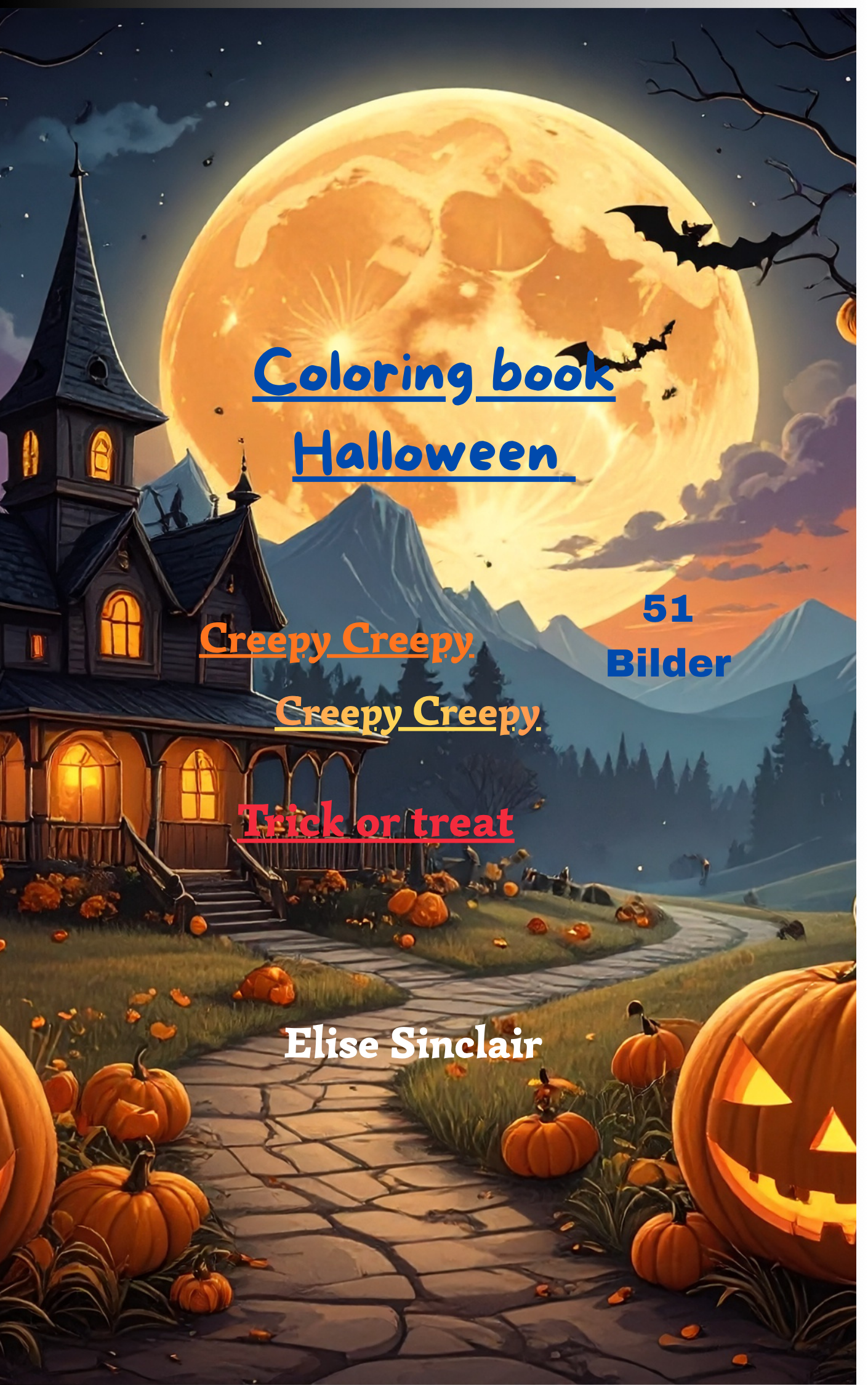 Coloring book Halloween  creepy creepy