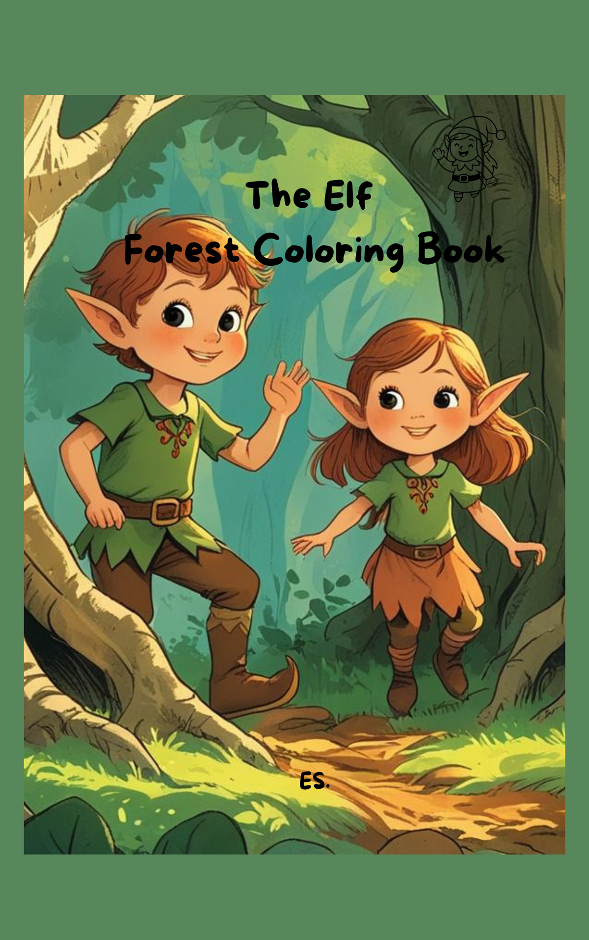The elf forest coloring book blue