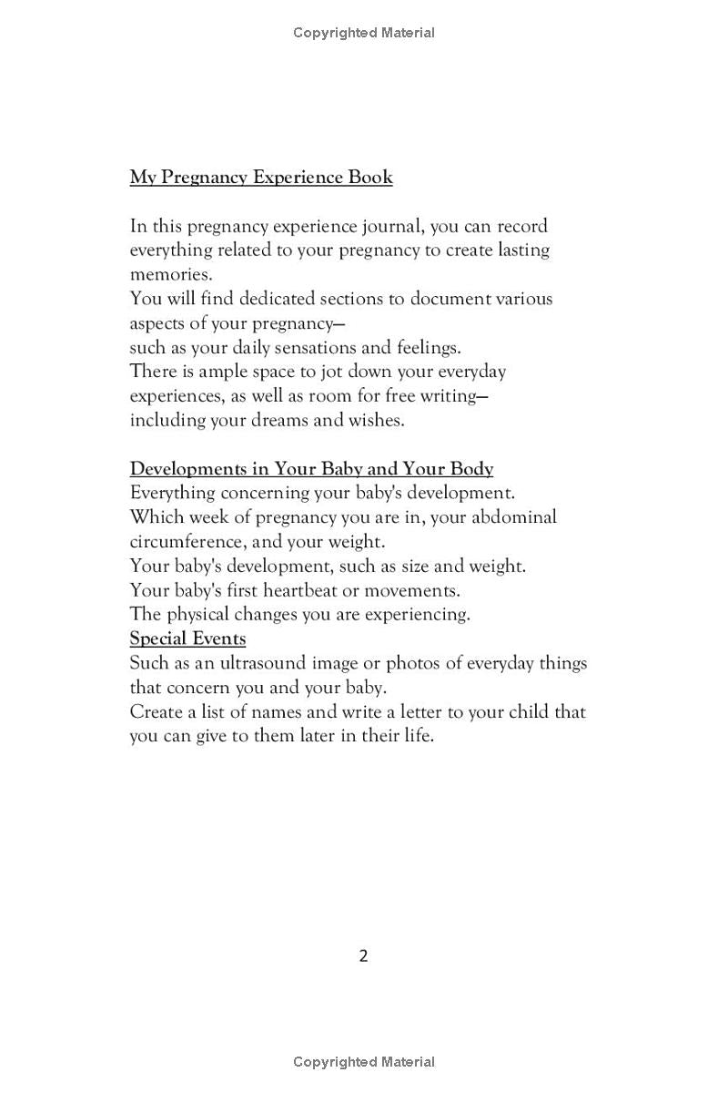 My Pregnancy Experience Book