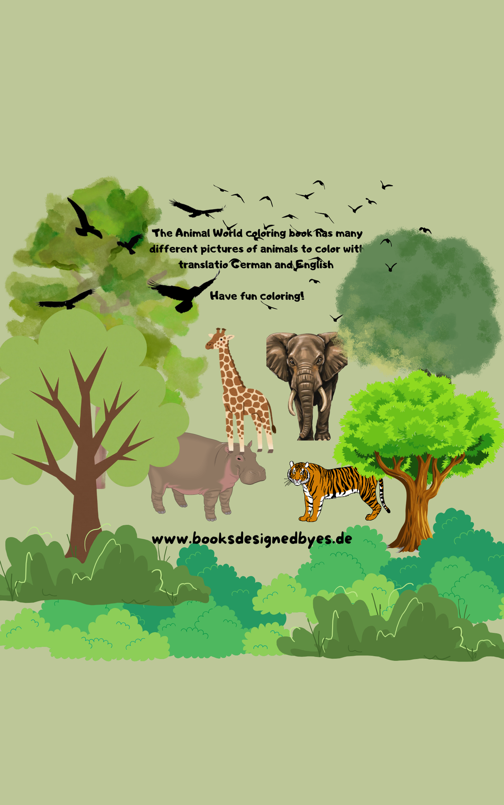 The Coloring-Picture Book Animal World in German and English