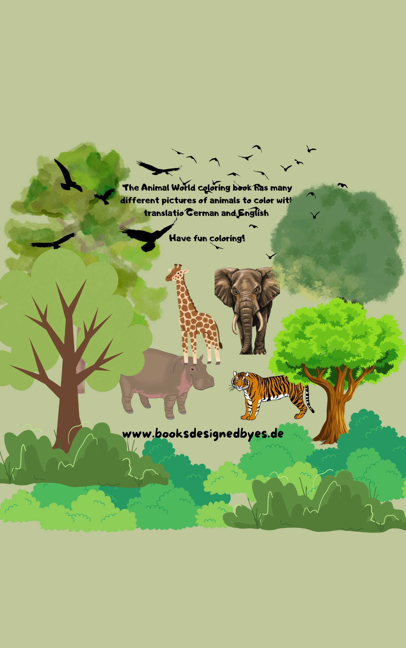 The Coloring-Picture Book Animal World in German and English