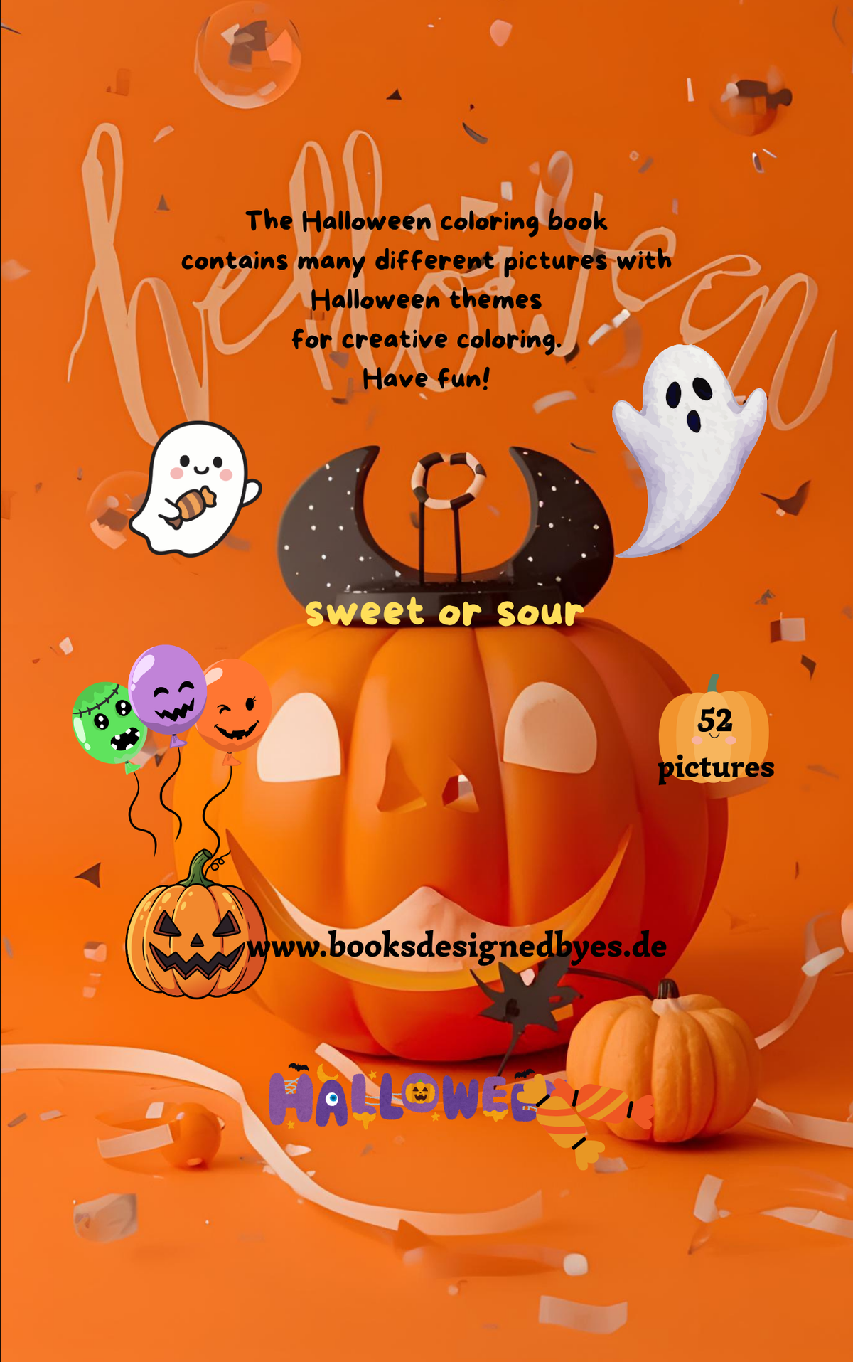 Halloween coloring book sweet or sour