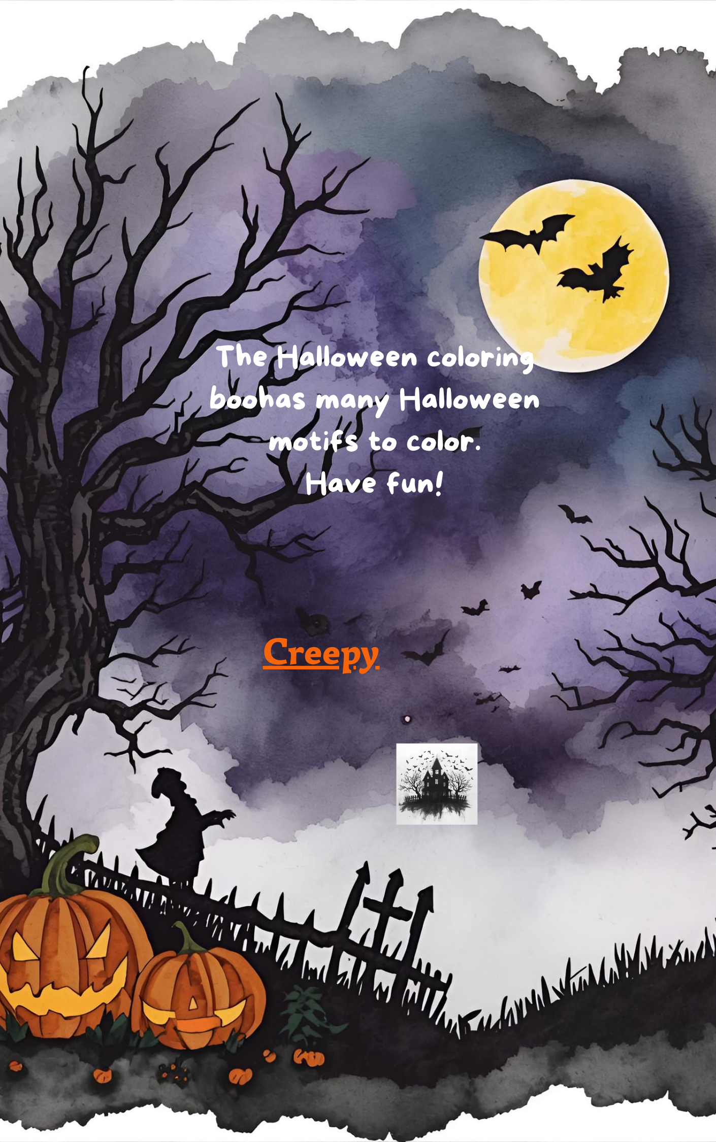 Coloring book Halloween  creepy creepy