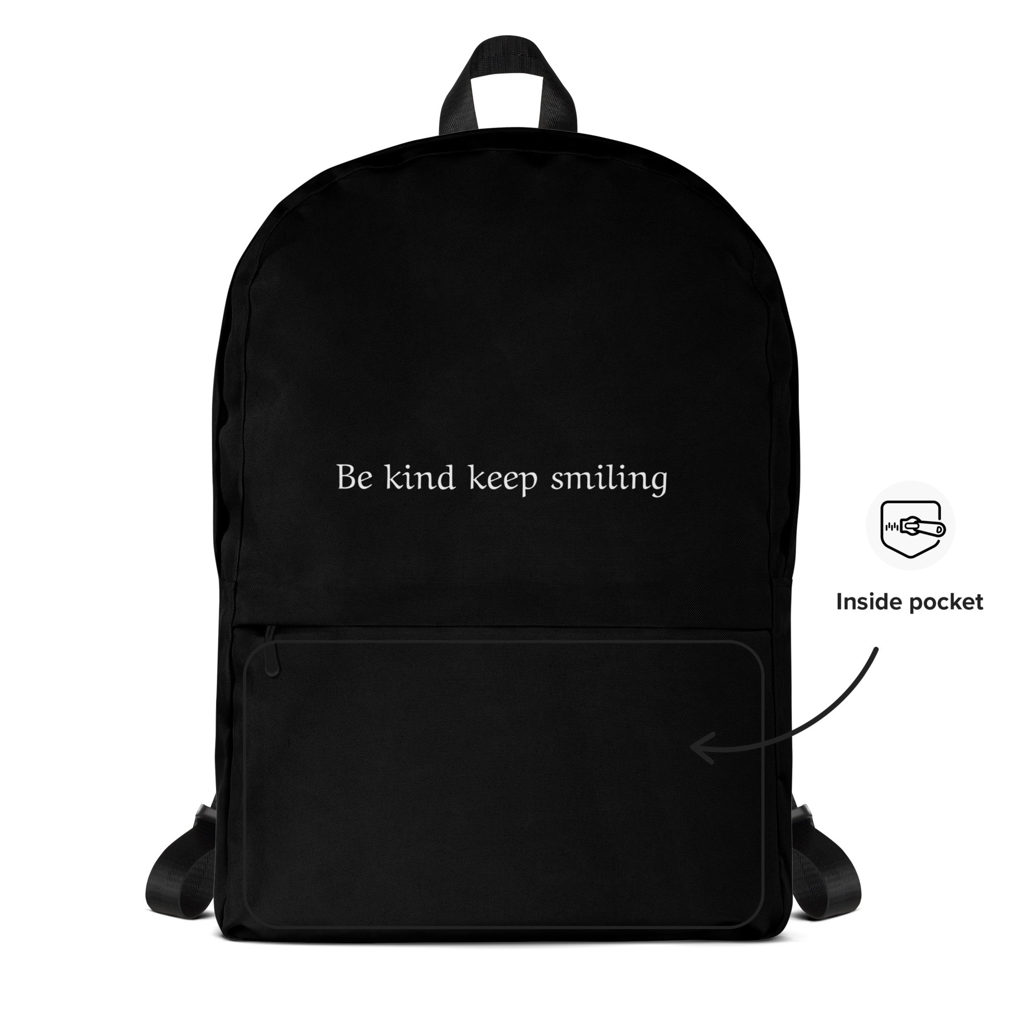 Rucksack Be kind keep smiling in schwarz